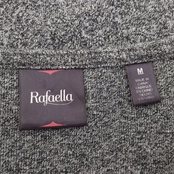 Rafaella | Heathered Gray Rhinestone V-neck Top Tunic | Size M - Picture 4 of 5